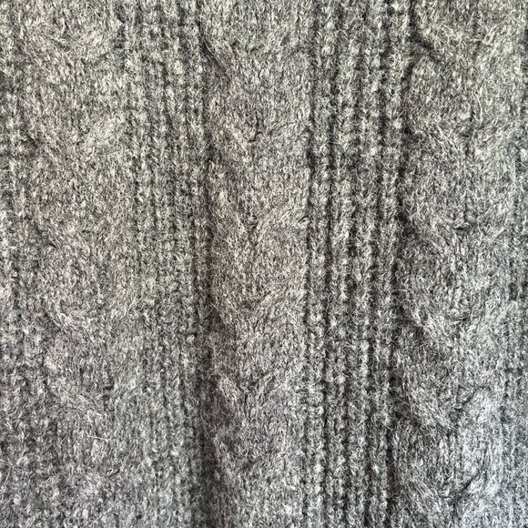 Jenni Kayne Wool & Alpaca Cable Cocoon Cardigan In Charcoal - Picture 7 of 7
